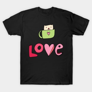 Cat Cup Love T-Shirt